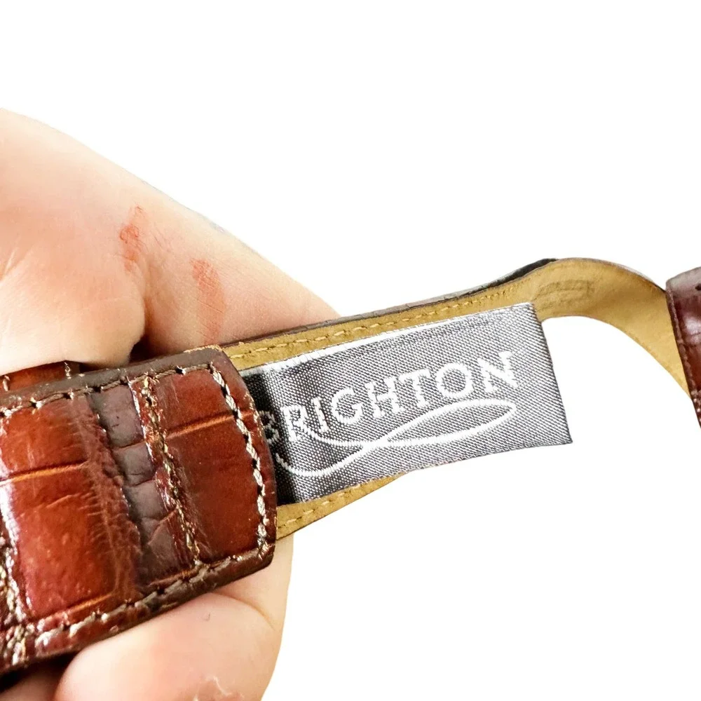Brighton Collection Holiday Signature Series Christmas Bells Leather Belt sz L